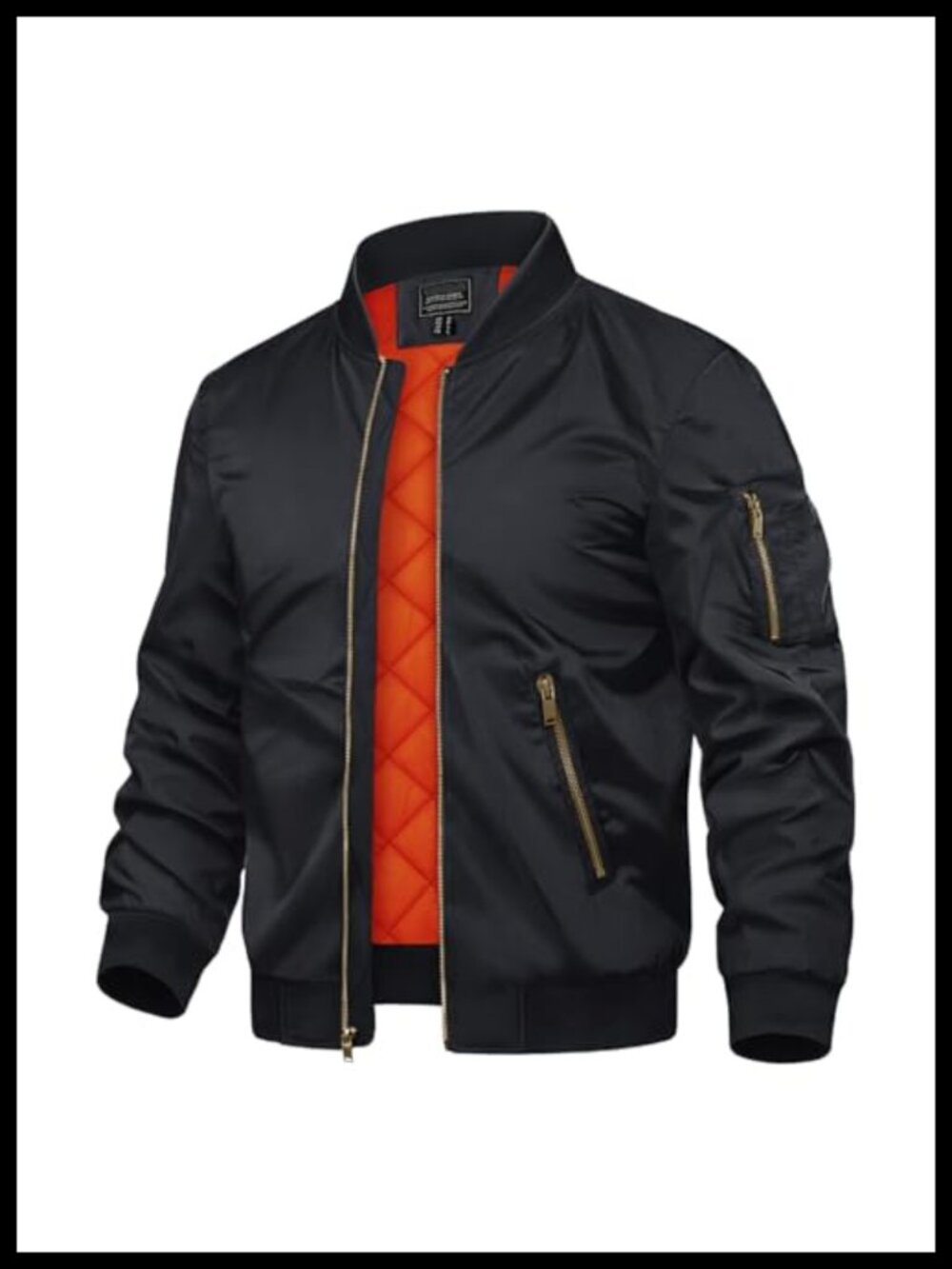 Men's Windbreaker Bomber Jacket Full Zip Warm Padded Coat